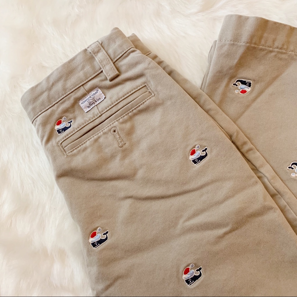 Vineyard Vines Santa Whale Khaki Club Pants Rare